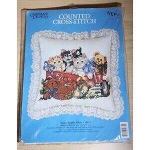 Candamar Designs Counted Cross Stitch Kit Wagon Buddies #50834 CATS KITTEN